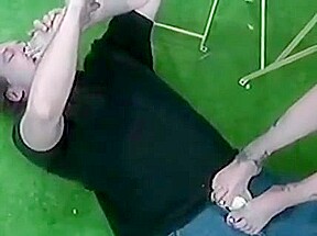 2 big tit hotties with foot fetish fooling around with a guy