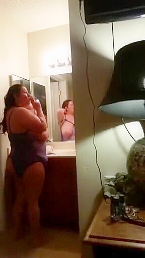 42 Step mother of 2 lighting her cig sexy
