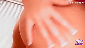 A Blonde Cutie In Pink Lingerie Gets Cum All Over Her Big Round White Ass