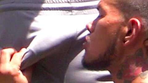 A big black African cock fucks a sexy tattooed Latino guy in the countryside  - Big Bamboo Salvage