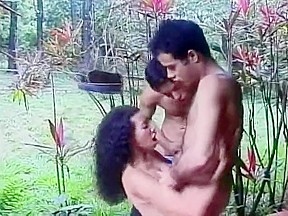 A pair of hung bisexual latino men share a nasty nympho outdoors