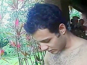 A pair of hung bisexual latino men share a nasty nympho outdoors