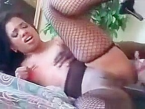 Afro Slut In Black Fishnet Drilled