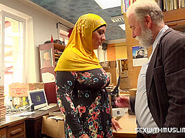 Aisha Bahadur & Faun in Bookstore Owner Fucks A Happy Muslim Milf - Porncz