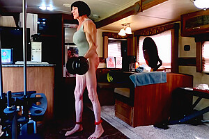 Alexandria Self-pleasures Lift Weights Dances At End) Actual-factual Masturbates