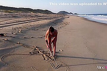 Aline Novak - Blonde Girl On The Beach Having Sex With Her Fan 8 Min