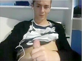 All Smooth He Wank In Her Room And Ejaculates On Her Belly