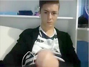 All Smooth He Wank In Her Room And Ejaculates On Her Belly