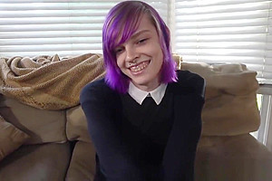 Alt trans amateur tugging at casting audition