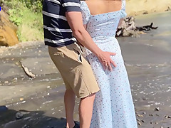 Amateur Couple Fucking On The Beach  Extreme Sex In A Public Place