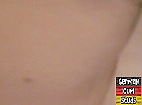 Amateur German bottom barebacked in 3some after blowjob
