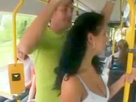 Amateur - Stunning Brunette Exhibitionist Show on Train