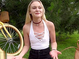 Amateur teen 18+ Kenzie POV fuck in public bike room