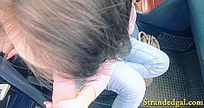 Amateur teen 18+ girl hitchhikes and pounded in public place