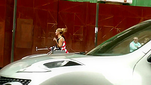 American tourist naked walking in public