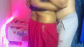 An Excited Girl Dances With Her Boyfriend, Half Opens Her Scarf, Ties His Cock And Fucks Her Boobs