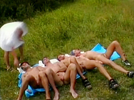 Anal orgy on the gay beach