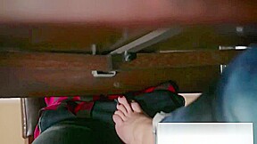 Ariella Ferrera Eats Cock Under The Table