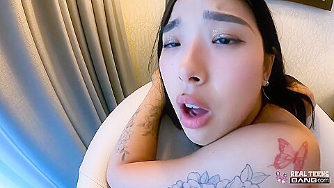 Asian Shows Pussy In Public And Craves More Cock In Hotel Room With Elie Lee