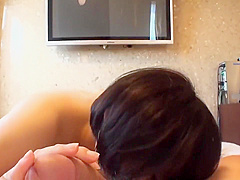 Asian Slut Gives A Guy A Blowjob In Pov Until She Makes Him Cum