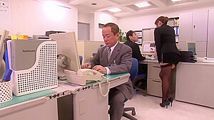 Asian Office Slut With Huge Natural Tits Fucks Office