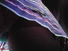 Astounding summer suit upskirt