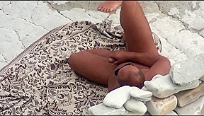 At a public beach man share his wife with a stranger