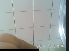 Attractive Blond Peeing on Highway Toilet - 2 views