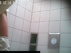Attractive Blond Peeing on Highway Toilet - 2 views