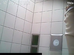 Attractive Blond Peeing on Highway Toilet - 2 views