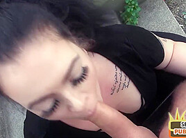 BBW public lady with tattoos fucked outdoor by sex date