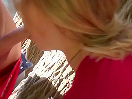 BLONDE GIRL FUCK AND FACIAL OUTDOOR BY STRANGER AND GF FILM