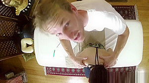 Babes ass jizzed by masseur