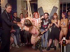 Bare ass babe disgraced in public cafes