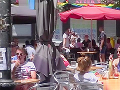 Bare ass babe disgraced in public cafes