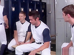 Baseball studs analfucking in lockerroom