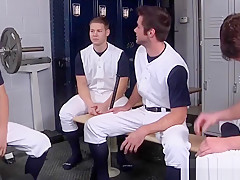 Baseball studs analfucking in lockerroom