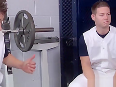 Baseball studs analfucking in lockerroom
