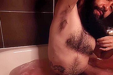 Bearded Guy In The Bathtub 1 (feet, Hairy Armpits And Hairy Cock)