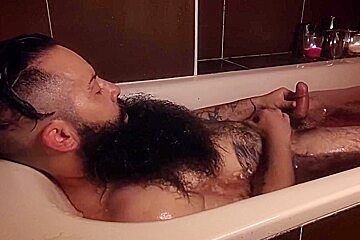 Bearded Guy In The Bathtub 1 (feet, Hairy Armpits And Hairy Cock)