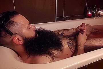 Bearded Guy In The Bathtub 1 (feet, Hairy Armpits And Hairy Cock)