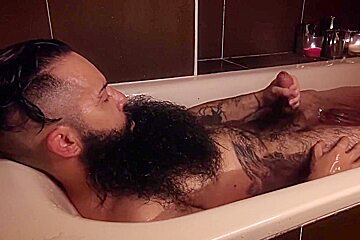 Bearded Guy In The Bathtub 1 (feet, Hairy Armpits And Hairy Cock)