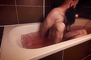 Bearded Guy In The Bathtub 1 (feet, Hairy Armpits And Hairy Cock)