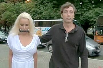 Beautiful German Milf Bound and Fucked in Public