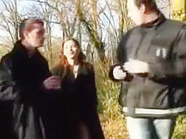 Beautiful french babe gets fucked by two men