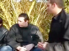 Beautiful french babe gets fucked by two men