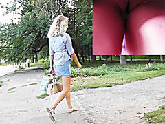 Beauty got upskirt discharged going in the street