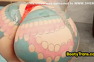 Big Round Ass Latin Ts With Tattooed Body Rides Bfs Cock