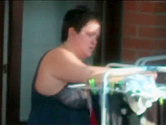 Big Tit Neighbor on balcony