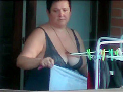 Big Tit Neighbor on balcony